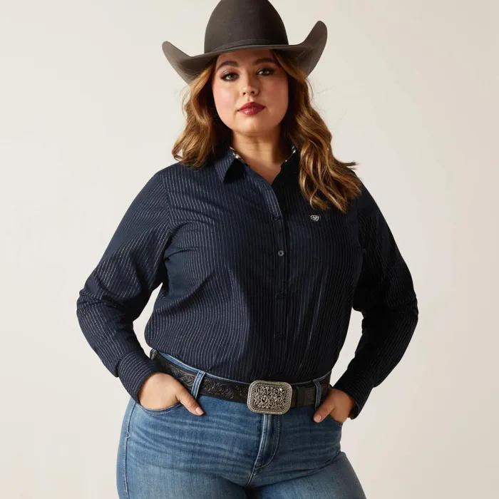 Kirby Stretch Shirt Salutesilver Lurex Women Ariat TShirts and Tops
