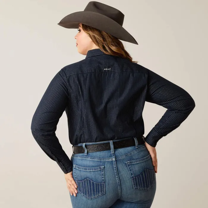 Kirby Stretch Shirt Salutesilver Lurex Women Ariat TShirts and Tops