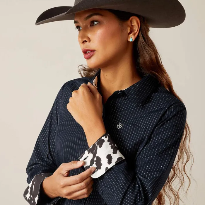 Kirby Stretch Shirt Salutesilver Lurex Women Ariat TShirts and Tops