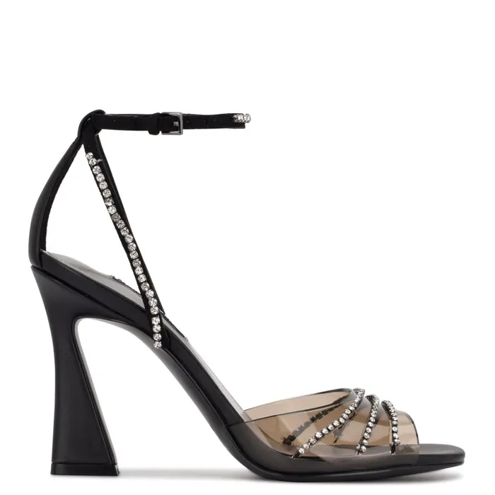Klass Heeled Sandals Blacksmoke Crystal Women Nine West Heeled