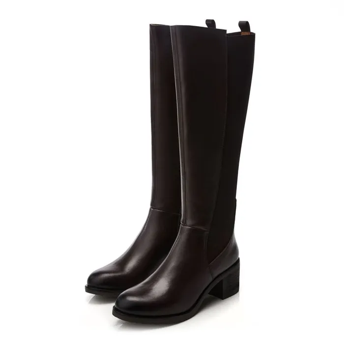 Knee High Boots Women Moda In Pelle Bsoleful BStefani Dark Brown Leather