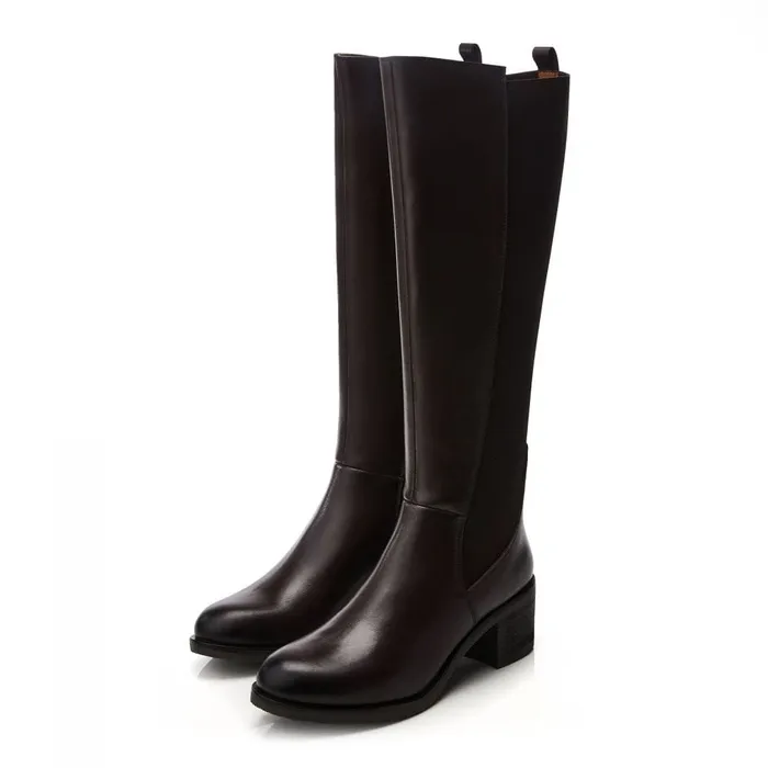 Knee High Boots Women Moda In Pelle Bsoleful BStefani Dark Brown Leather