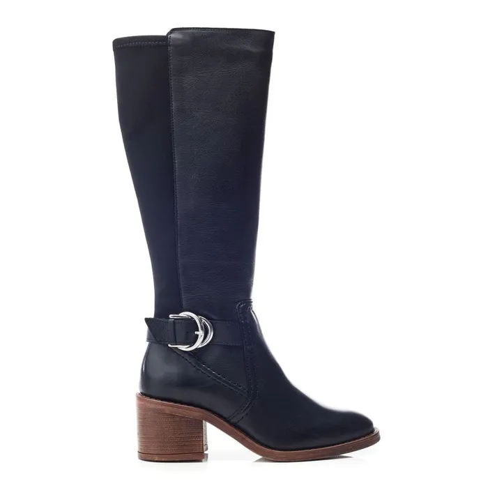 Knee High Boots Women Moda In Pelle Silvie Black Leather