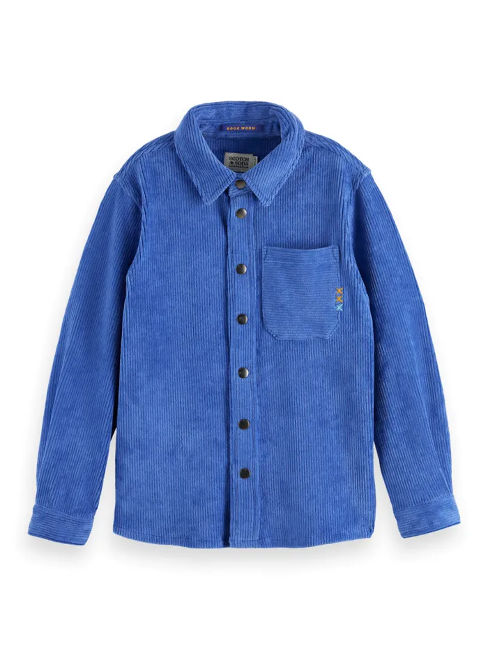 KNITTED CORDUROY SHIRT Road Trip Blue Kids Scotch and Soda Shirts