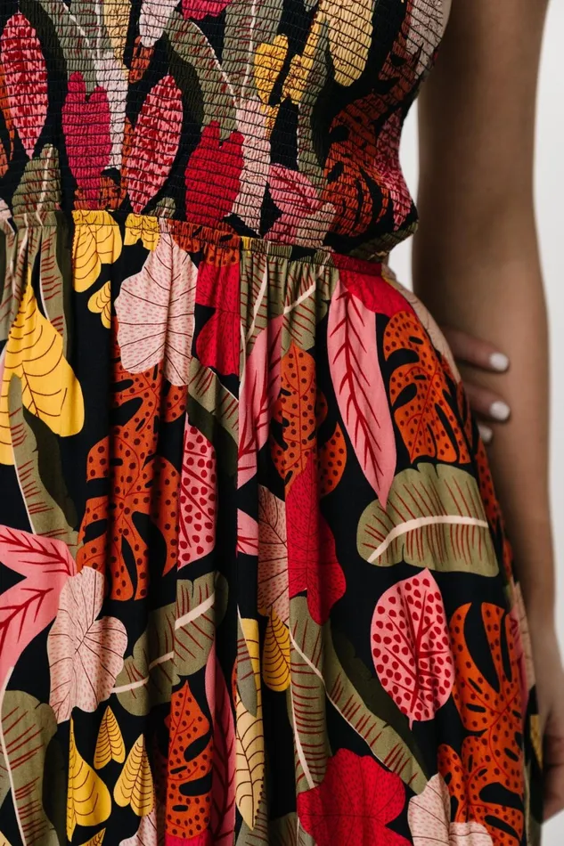Kota Halter Maxi Dress Navy Multi Print Women Baltic Born Maxi Dresses