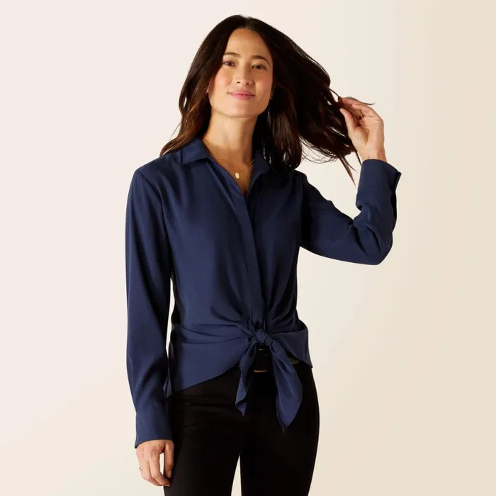 Larkspur Blouse Navy Women Ariat TShirts and Tops