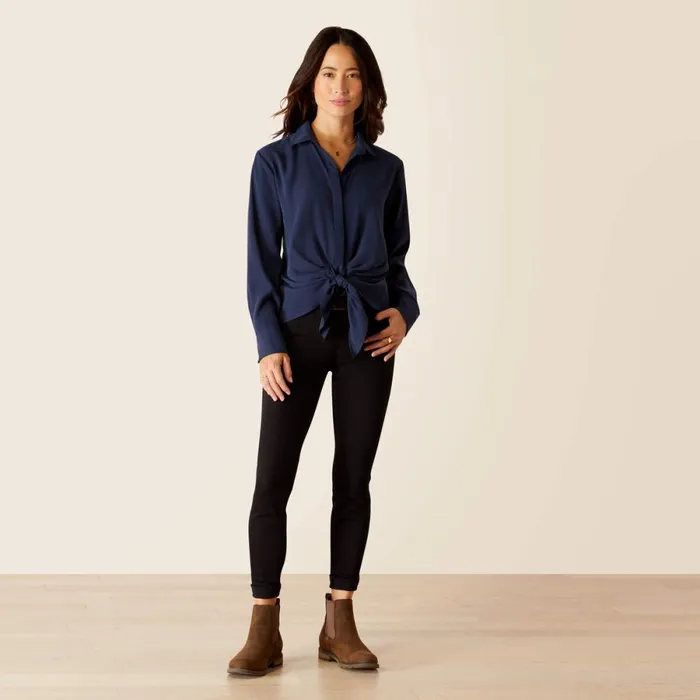 Larkspur Blouse Navy Women Ariat TShirts and Tops Larkspur Blouse Navy Women Ariat TShirts and Tops