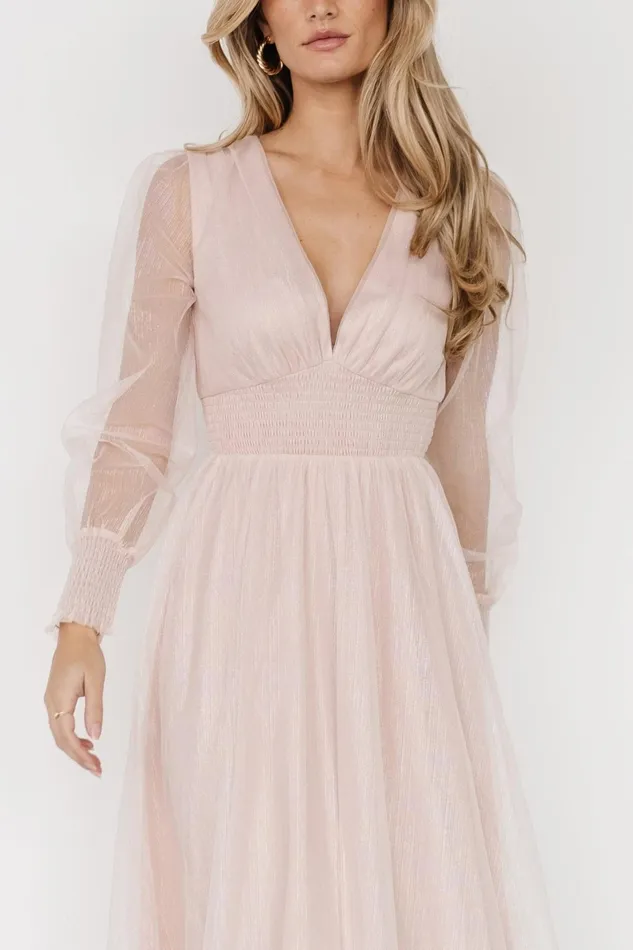 Layla Tulle Maxi Dress Shimmer Pink Women Baltic Born Tulle Styles