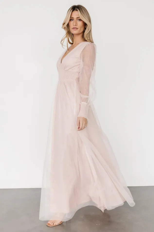 Layla Tulle Maxi Dress Shimmer Pink Women Baltic Born Tulle Styles