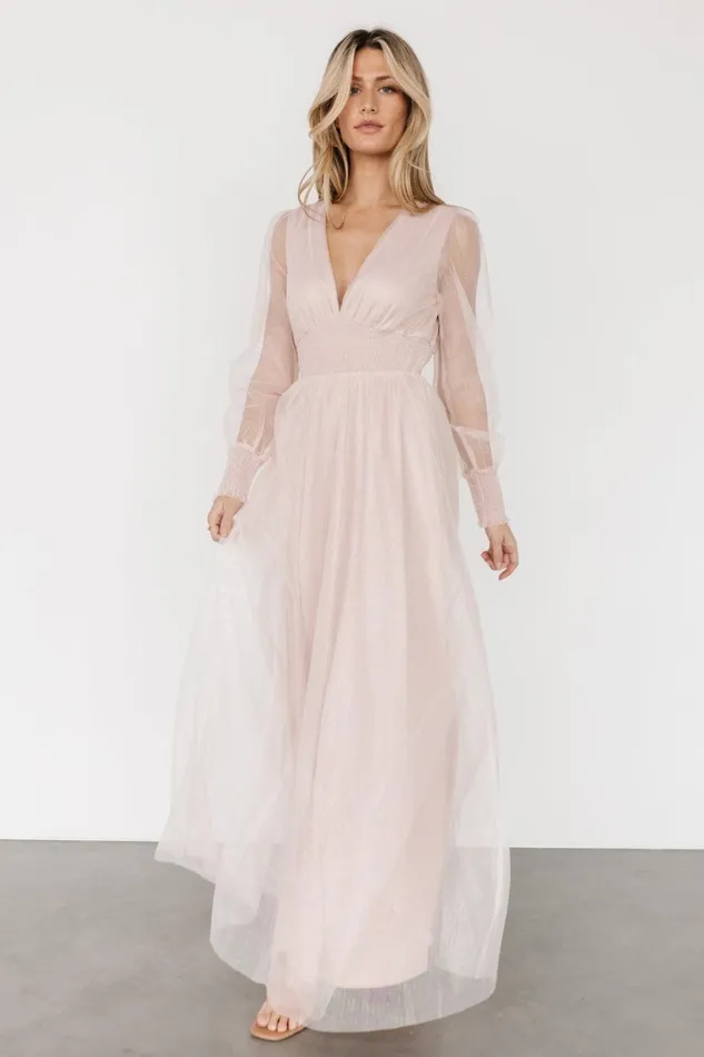Layla Tulle Maxi Dress Shimmer Pink Women Baltic Born Tulle Styles
