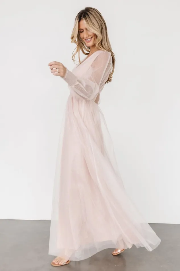 Layla Tulle Maxi Dress Shimmer Pink Women Baltic Born Tulle Styles