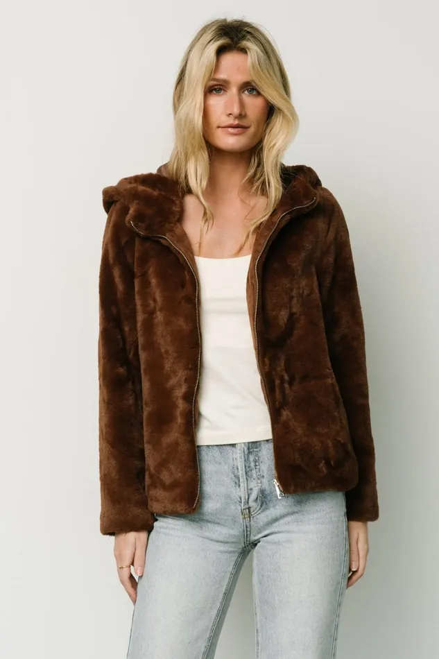 Leeds Faux Fur Jacket Brown Women Baltic Born Outerwear Leeds Faux Fur Jacket Brown Women Baltic Born Outerwear