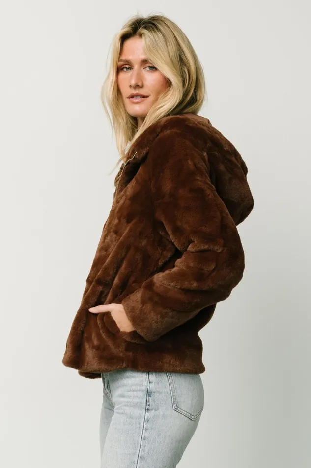 Leeds Faux Fur Jacket Brown Women Baltic Born Outerwear Leeds Faux Fur Jacket Brown Women Baltic Born Outerwear