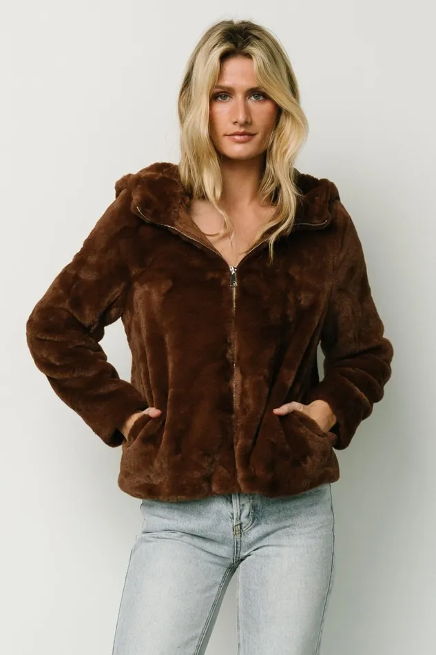 Leeds Faux Fur Jacket Brown Women Baltic Born Outerwear Leeds Faux Fur Jacket Brown Women Baltic Born Outerwear
