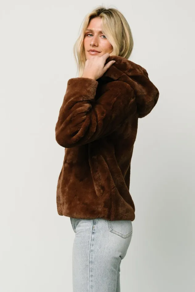 Leeds Faux Fur Jacket Brown Women Baltic Born Outerwear Leeds Faux Fur Jacket Brown Women Baltic Born Outerwear