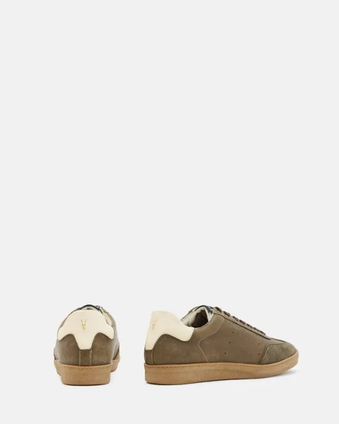 Leo Low Top Leather Sneakers Khaki Men AllSaints Shoes and Boots