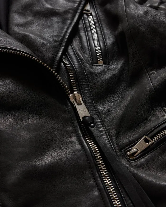 Leoni Leather Biker Jacket Black Women AllSaints Leather Jackets