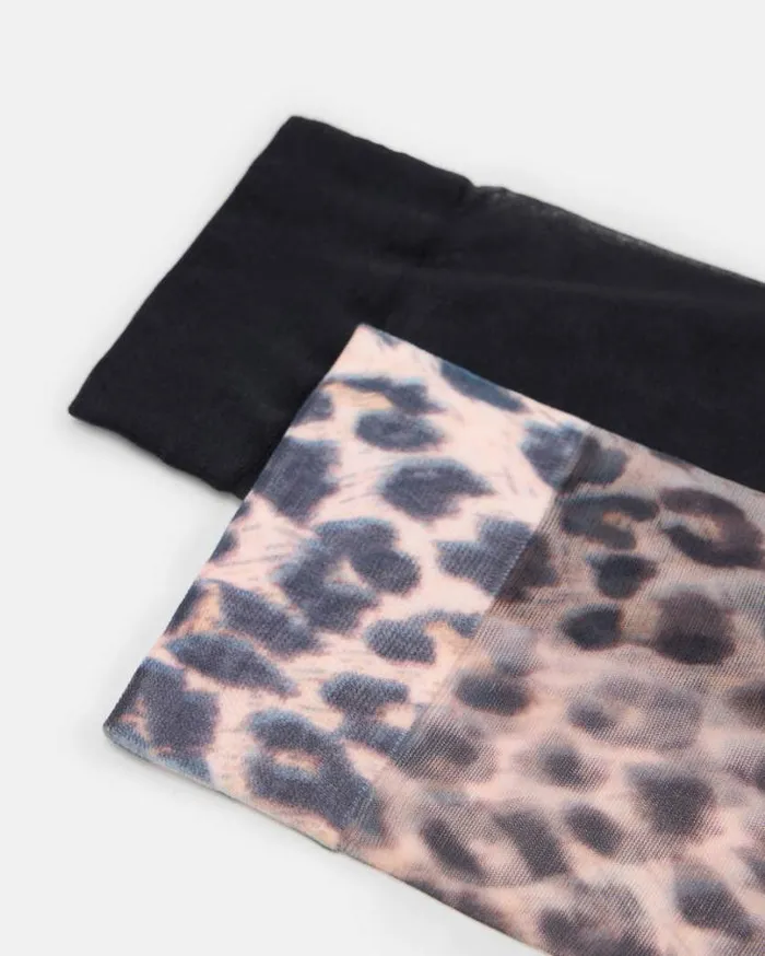 Leppo Printed Sheer Socks 2 Pack Blackmulti Women AllSaints Accessories