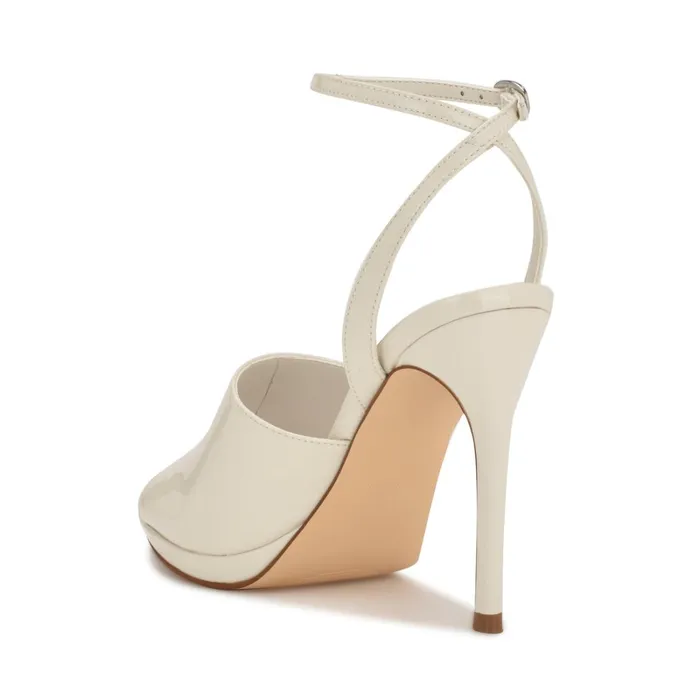 Limbery Anke Strap Sandals Chic Cream Patent Women Nine West Heeled Limbery Anke Strap Sandals Chic Cream Patent Women Nine West Heeled