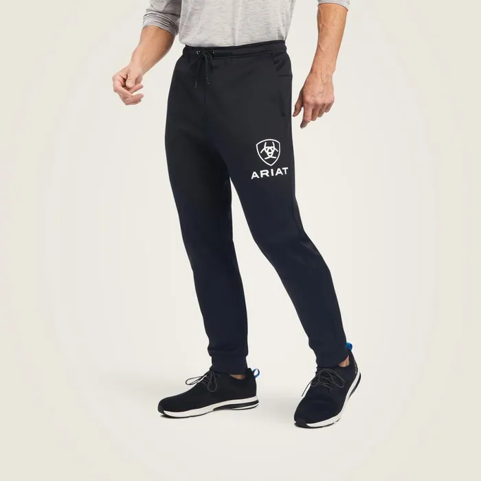 Logo Tek Fleece Jogger Sweatpants Black Men Ariat Pants and Shorts