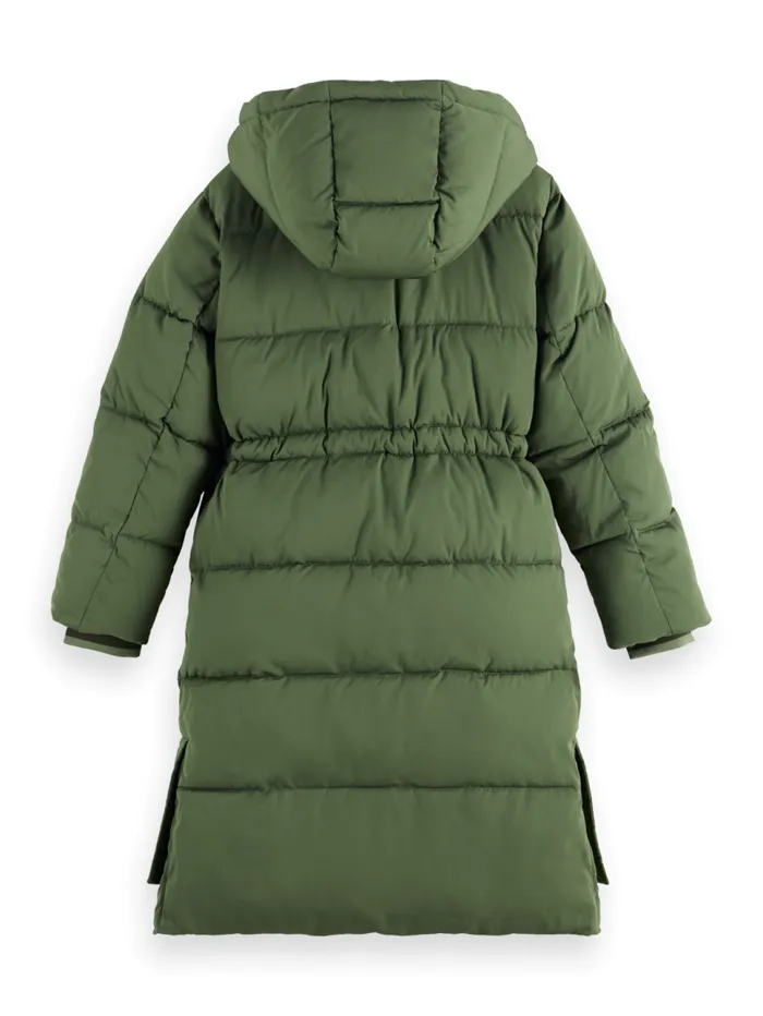 LONG PUFFER JACKET Pine Green Kids Scotch and Soda Jackets and Coats