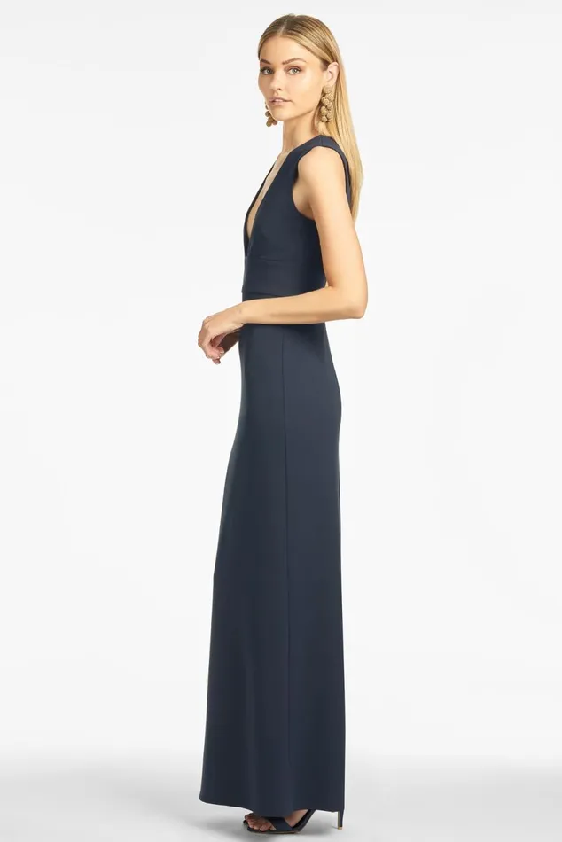 Loretta 4Way Stretch Crepe Gown 8211 Navy Women Sachin and Babi Formal