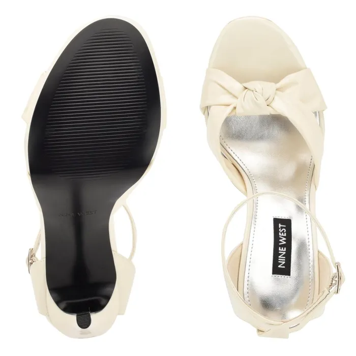 Lovya Ankle Strap Sandals Chic Cream Patent Women Nine West High Heels Lovya Ankle Strap Sandals Chic Cream Patent Women Nine West High Heels