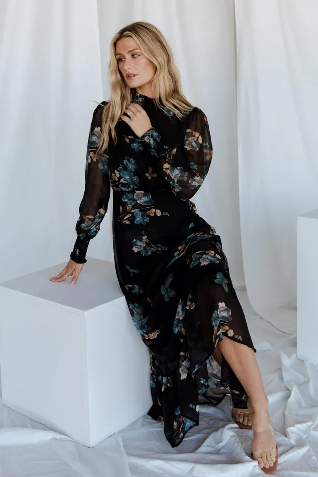Luciana Maxi Dress Black Blue Women Baltic Born Wedding Guest Luciana Maxi Dress Black Blue Women Baltic Born Wedding Guest