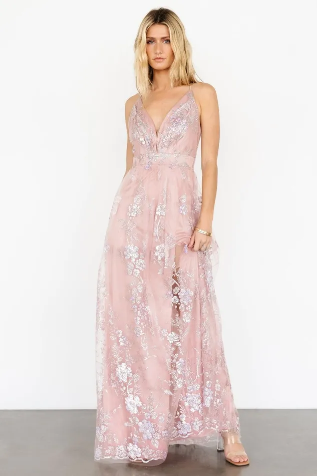 Lucienne Shimmer Maxi Gown Blushing Rose Women Baltic Born Tulle Styles Lucienne Shimmer Maxi Gown Blushing Rose Women Baltic Born Tulle Styles