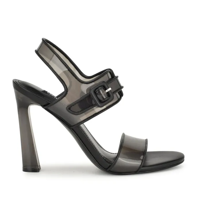 Lucile Clear Strappy Sandals Black Women Nine West Sandals