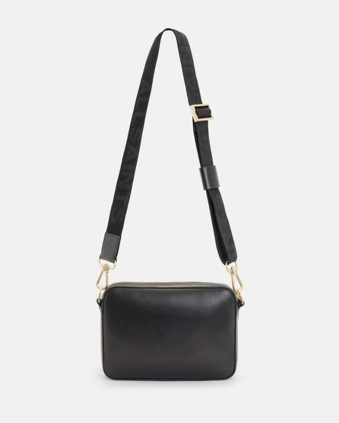 Lucile Leather Crossbody Bag Black Women AllSaints Handbags and Wallets