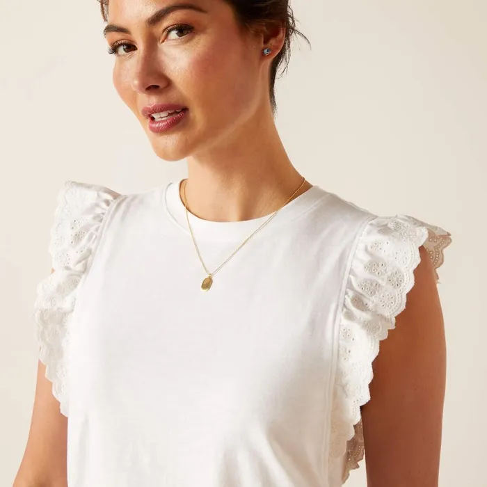 Ludlow Top White Women Ariat TShirts and Tops Ludlow Top White Women Ariat TShirts and Tops