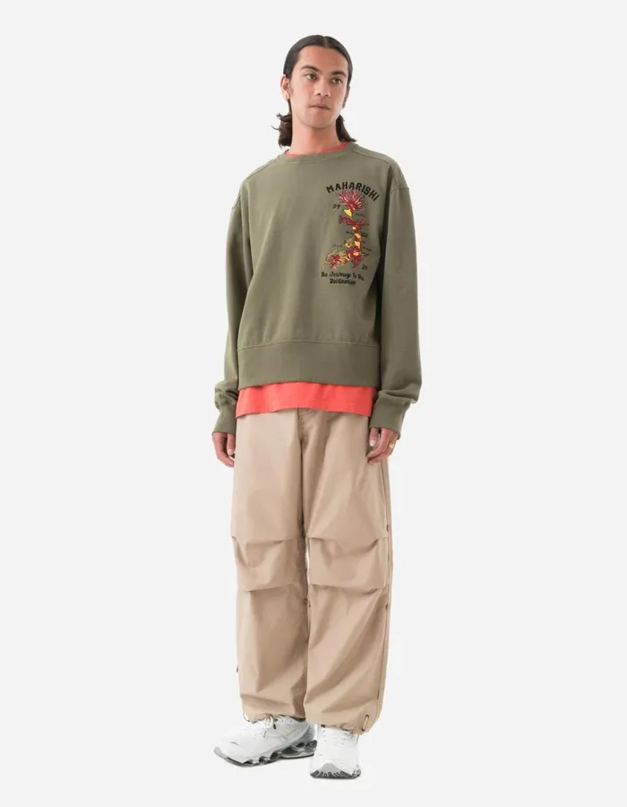 Maharishi Crew Sweats 5248 Dragon Map Vintage Crew Sweat Olive OG107F 8211 Men