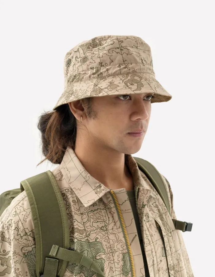 Maharishi Hats 5227 Reversible Contour Bucket Hat MushroomDesert 8211 Men