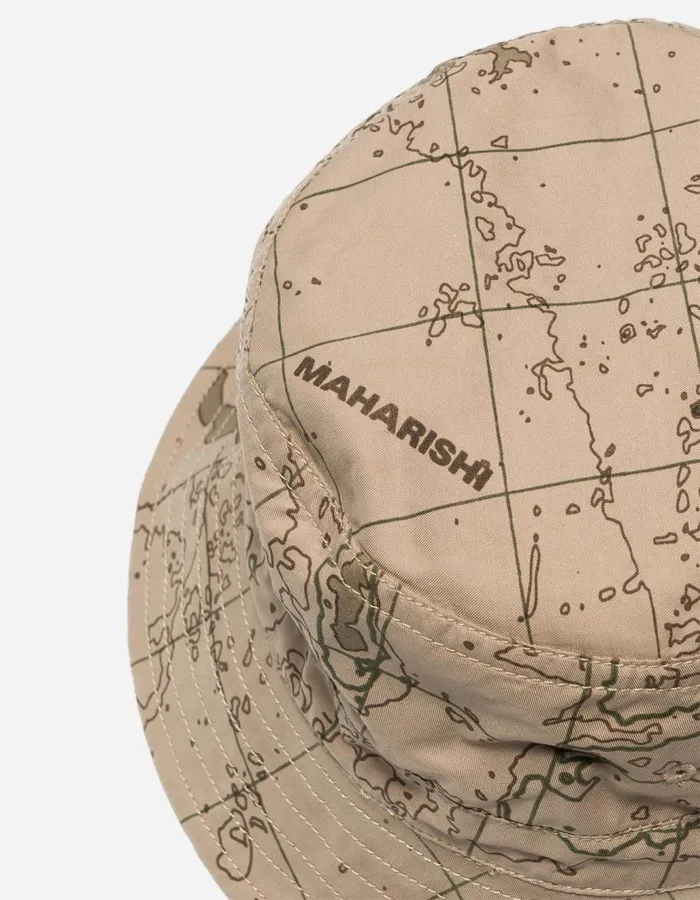 Maharishi Hats 5227 Reversible Contour Bucket Hat MushroomDesert 8211 Men