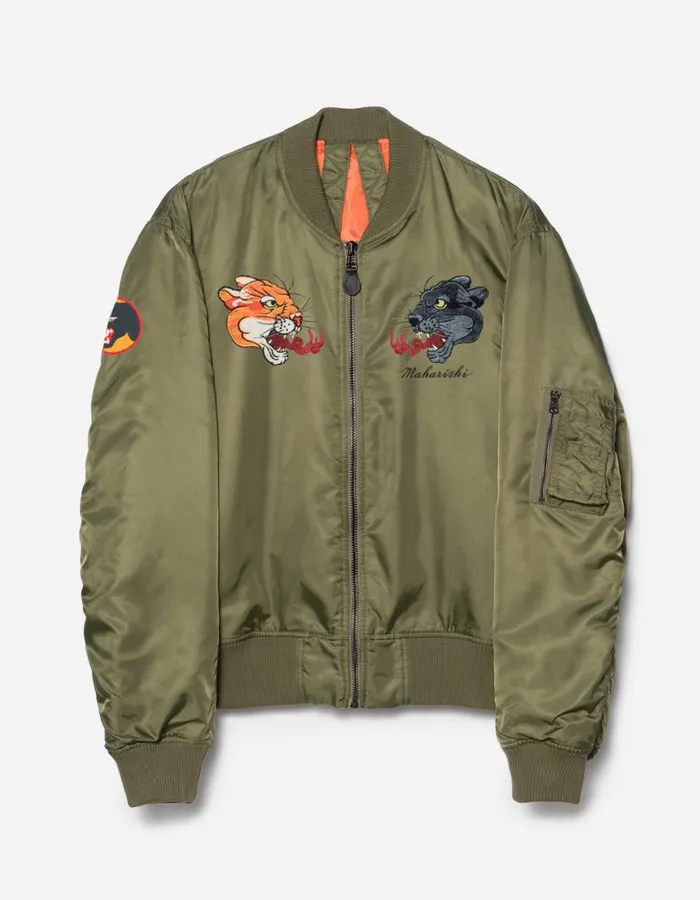 Maharishi Jackets 5345 Duality Panther MA1 Flight Jacket Olive 8211 Men