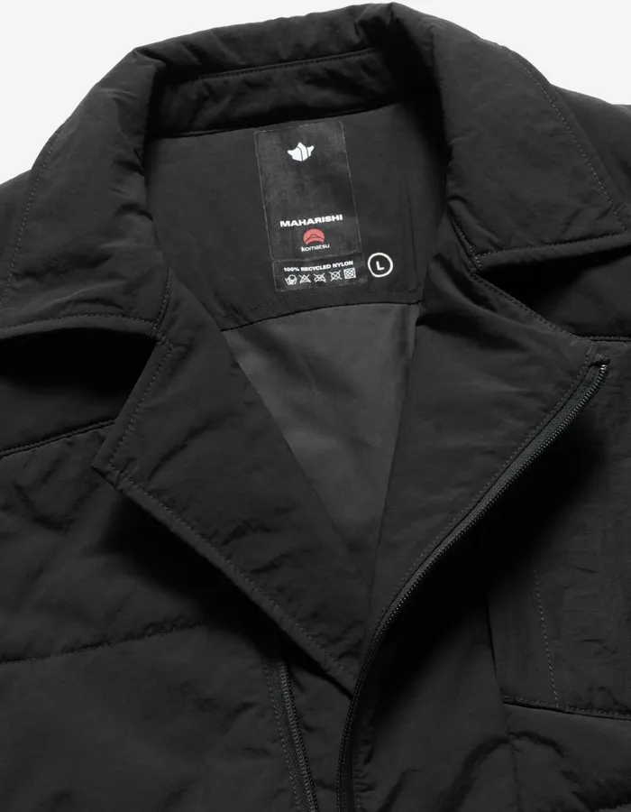 Maharishi Long Sleeve Shirts 5279 Veg Dyed Padded Overshirt Black 8211 Men