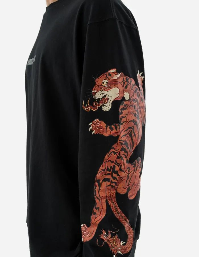 Maharishi Long Sleeve TShirts 1387 Duality Panther LS TShirt Black 8211 Men