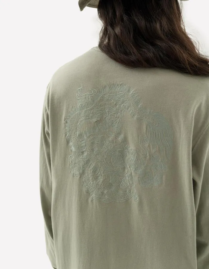 Maharishi Long Sleeve TShirts 5243 Thar Dragon LS TShirt Sage 8211 Men