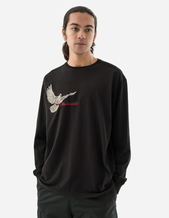 Maharishi Long Sleeve TShirts 5316 Peace Mount Maha LS TShirt Black 8211 Men