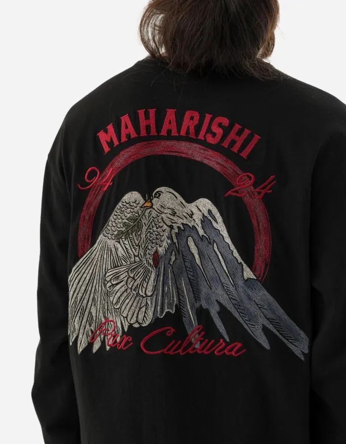Maharishi Long Sleeve TShirts 5316 Peace Mount Maha LS TShirt Black 8211 Men