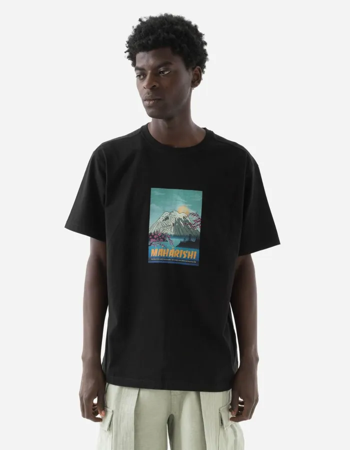 Maharishi Short Sleeve TShirts 1351 Maha Mountain TShirt Black 8211 Men