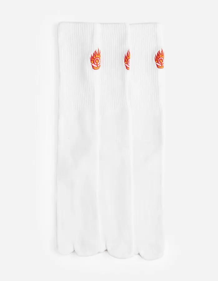 Maharishi Socks 1263 Micro Dragon Tabi Sock 3 Pack WhiteWhiteWhite 8211 Men