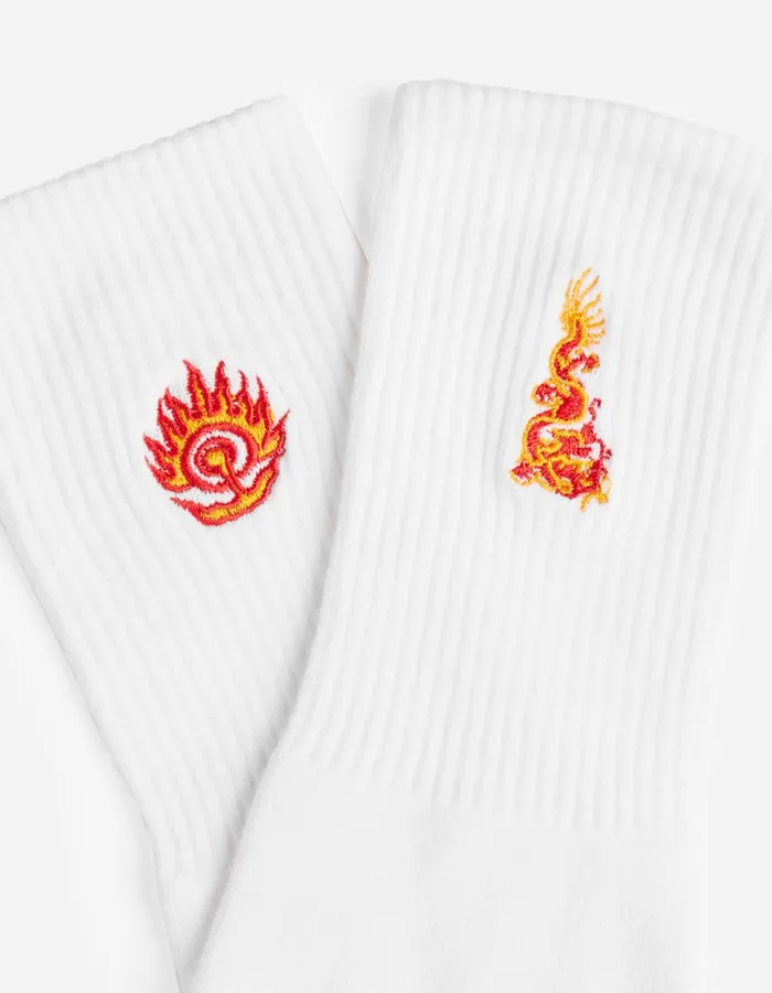 Maharishi Socks 1263 Micro Dragon Tabi Sock 3 Pack WhiteWhiteWhite 8211 Men
