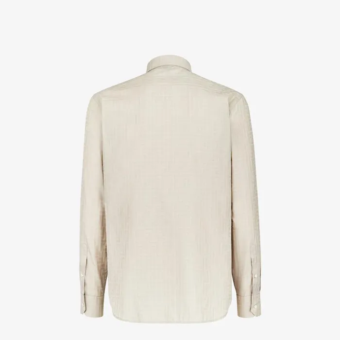 Man Beige Cotton And Viscose Shirt Beige Fendi Shirts