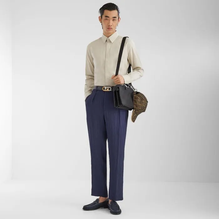 Man Beige Cotton And Viscose Shirt Beige Fendi Shirts