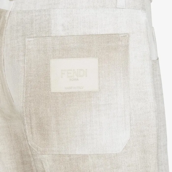 Man Beige Denim Trousers Beige Fendi Coordinated Sets