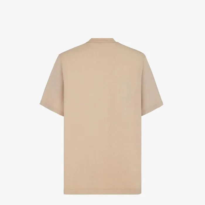 Man Beige Jersey TShirt Beige Fendi Tshirts and Polos