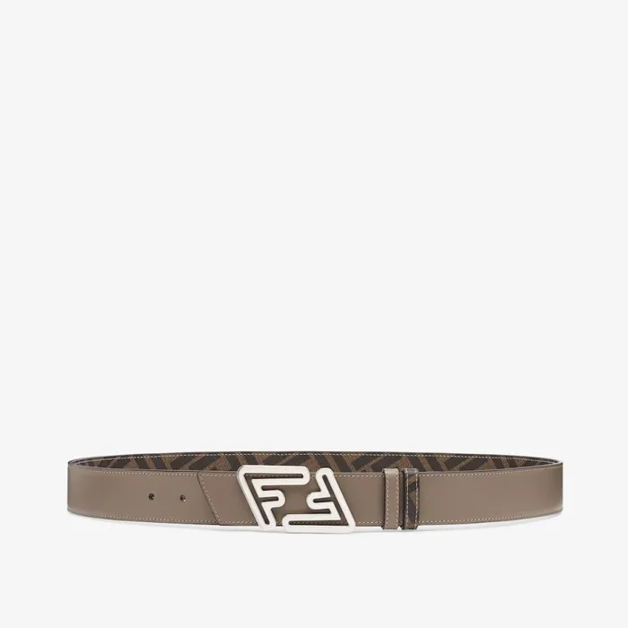 Man Beige Leather Reversible Belt Beige Fendi Belts