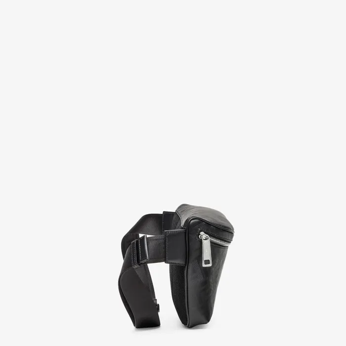 Man Black Leather Belt Bag Black Fendi Belt Bags